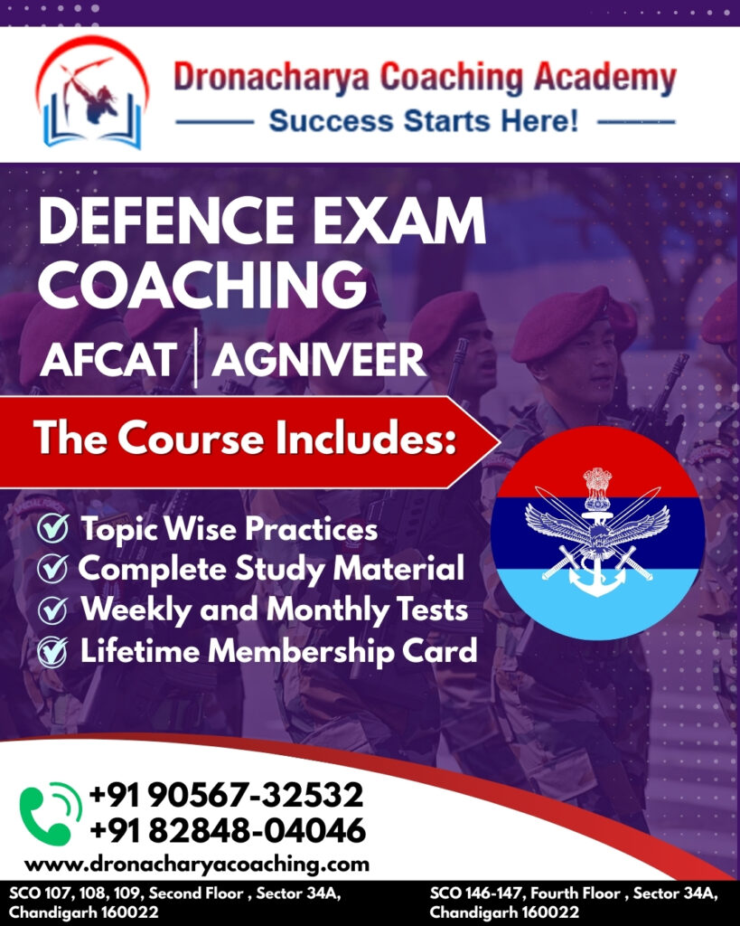 Dronacharya Coaching academy Defence Exam Coaching in Chandigarh | 9056732532
