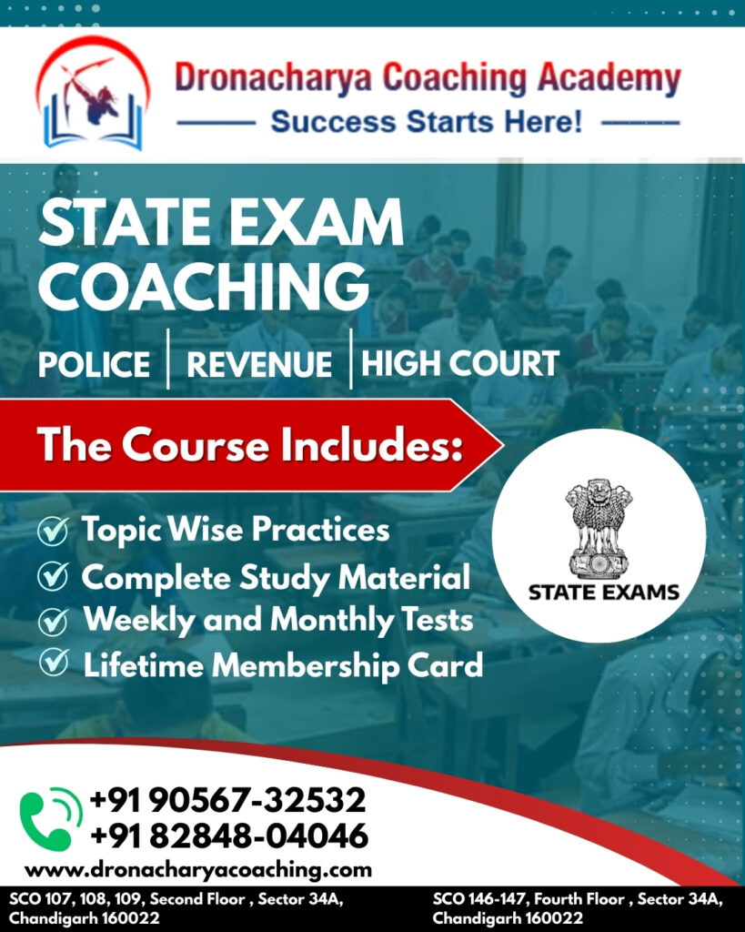 Dronacharya Coaching academy State exam coaching in Chandigarh | 9056732532